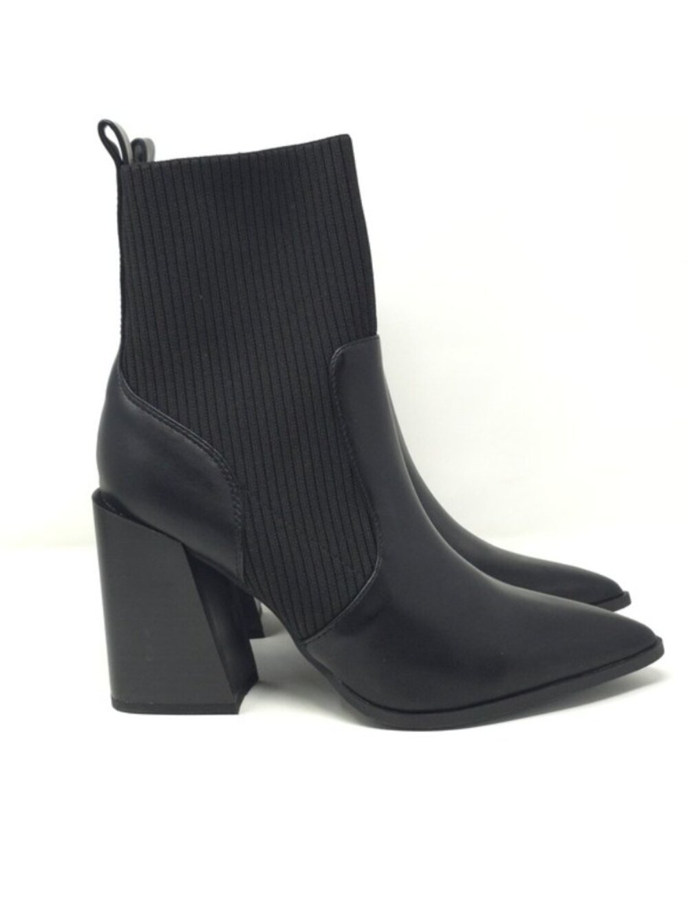 Wild Pair Trinityy Black Knit Pointed Toe Pull-On Booties 9.5M - Picture 4 of 13